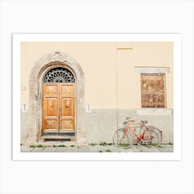 Door And Bike In Italy Art Print
