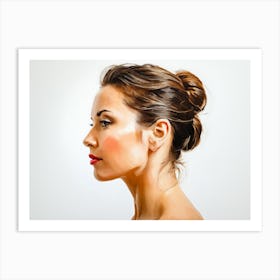 Side Profile Of Beautiful Woman Oil Painting 78 Art Print