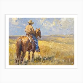 Cowboy In Great Plains 2 Art Print