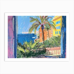 Monaco From The Window View Painting 1 Art Print