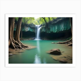 Waterfall In The Forest 2 Art Print