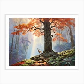 Deer In The Forest 5 Art Print