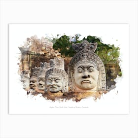 Angkor Thom South Gate, Temples Of Angkor, Cambodia Art Print