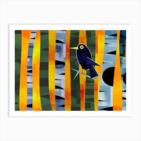 Blackbird in Forest Art Print