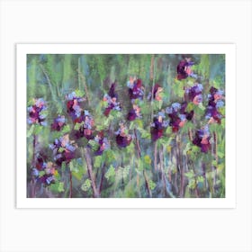 Thyme abstract soft pastel painting Art Print