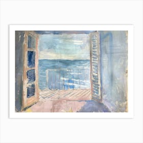 Dusk By The Sea Painting Inspired By Paul Cezanne Art Print