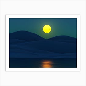 Full Moon Over Water Art Print