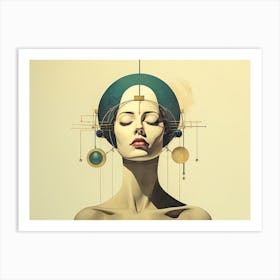 Abstract Illustration Of A Woman And The Cosmos 91 Art Print