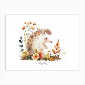 Little Floral Hedgehog 6 Poster Art Print