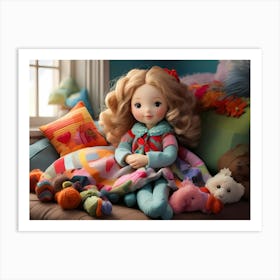 Doll On A Couch Art Print