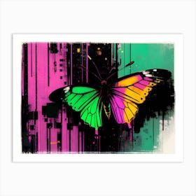 Butterfly On A Wall Art Print