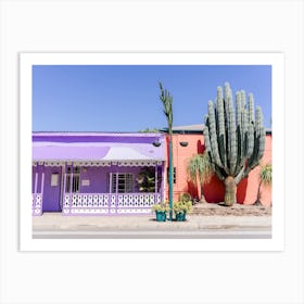 Colorful Houses With Cactus Art Print