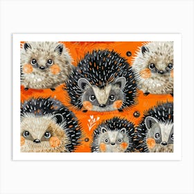 Nordic Hedgehogs Art Print