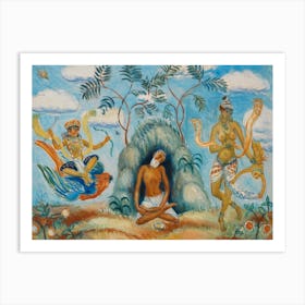 Krishna And Foolish Maidens, William Glackens Art Print