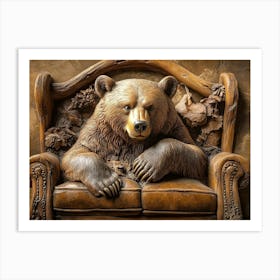 Captivating 3d Bear Relief Artwork For Exquisite Design And Stunning Canvas Art Print