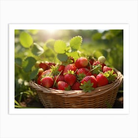 Basket Of Strawberries Art Print