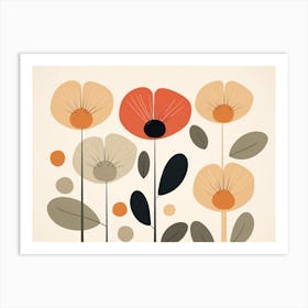 Minimalist Botanical Scandinavian Flowers 4 Art Print