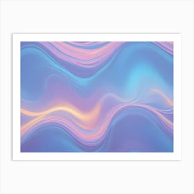 Abstract Background Of Swirling, Flowing Lines And Colors In Shades Of Blue, Pink, And Orange Art Print