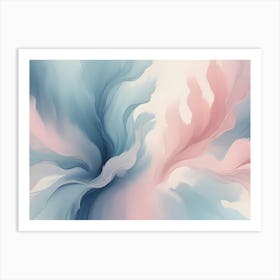 A Soft And Ethereal Abstract Image With Swirling, Organic Shapes In Shades Of Blue, Pink, And White, Creating A Dreamy And Calming Atmosphere Art Print