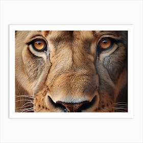 African Lion Eyes Realism Painting3 Art Print