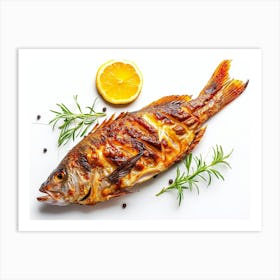 Grilled Fish With Herbs 2 Art Print