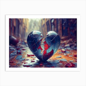 Broken Glass Heart Art Print