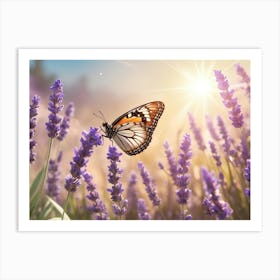 Butterfly On Lavender Flower Art Print