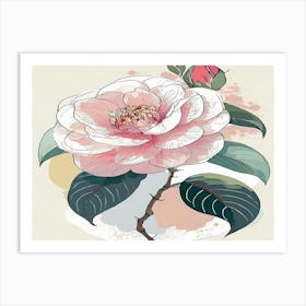 Pink Camellia Flower Art Print