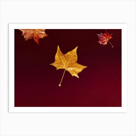 Autumnal Gradient Splash Transitioning From Warm Russet To Deep Burgundy Celebrating Thanksgiving Art Print