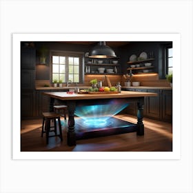 Kitchen Island With Light Art Print