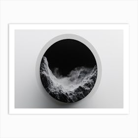 Black And White Image Of A Mountain Art Print