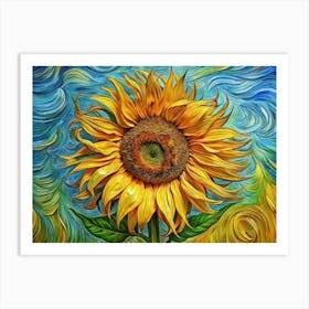 Van Gogh A Single Sunflower In Close Up Detail Pa Affiche