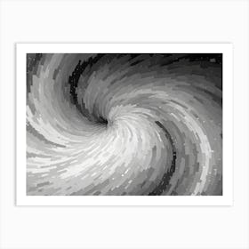 Abstract Black And White Swirling Pattern 10 Art Print