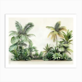 Tropical Palm Trees Art Print