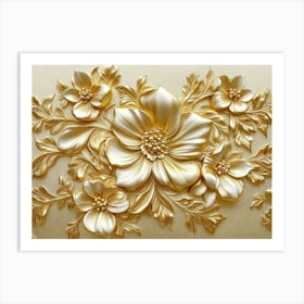 Gold Floral Art Print