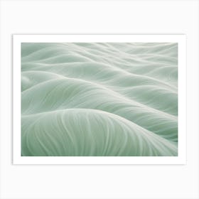 Abstract Background Of A Series Of Wavy Lines In Shades Of Green, Creating A Smooth And Textured Pattern Art Print