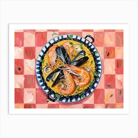 Seafood Risotto Pink Checkerboard 3 Art Print