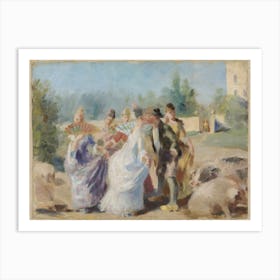 The Princess And The Swineherd, 1890, By Magnus Enckell Art Print