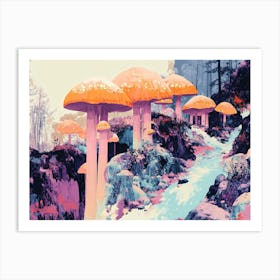 Forest Of Mushrooms Art Print