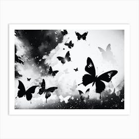 Black And White Butterflies 25 Art Print