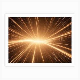 A Glowing, Radial Burst Of Golden Lines, Resembling A Star Explosion Or A Powerful Energy Release Art Print