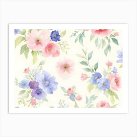 Watercolor Flowers 52 Art Print