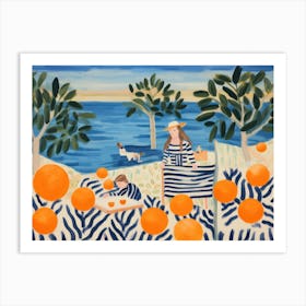 Oranges On The Beach 2 Art Print