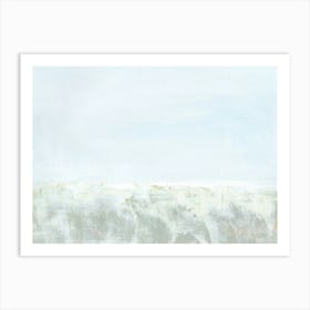 Abstract Coastal Landscape Painting, Ocean Waves Beach Art, Blue Green Art Print