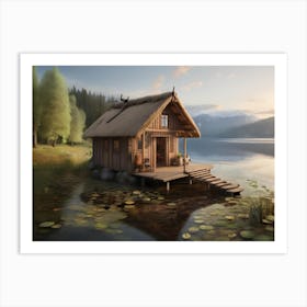 Small Cabin On The Lake Art Print