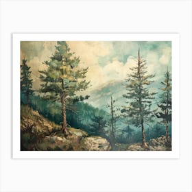 Vintage Retro Woods 4 Art Print