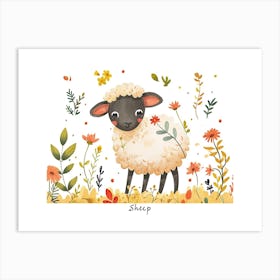 Little Floral Sheep 3 Poster Art Print