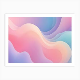 Abstract Background With Soft, Flowing Waves Of Pink, Purple, Blue, And Orange Art Print