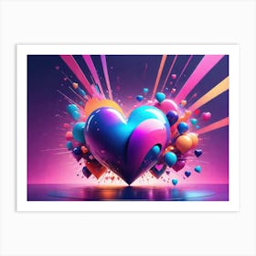 Colorful Heart Creative Art Print 14 Art Print