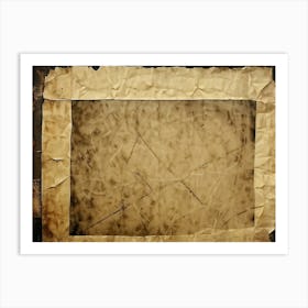 Abstract Pattern Framed Within A Vintage Crumpled Piece Of Paper Texture Of Fibers Pronounced Fad 2 1 Art Print